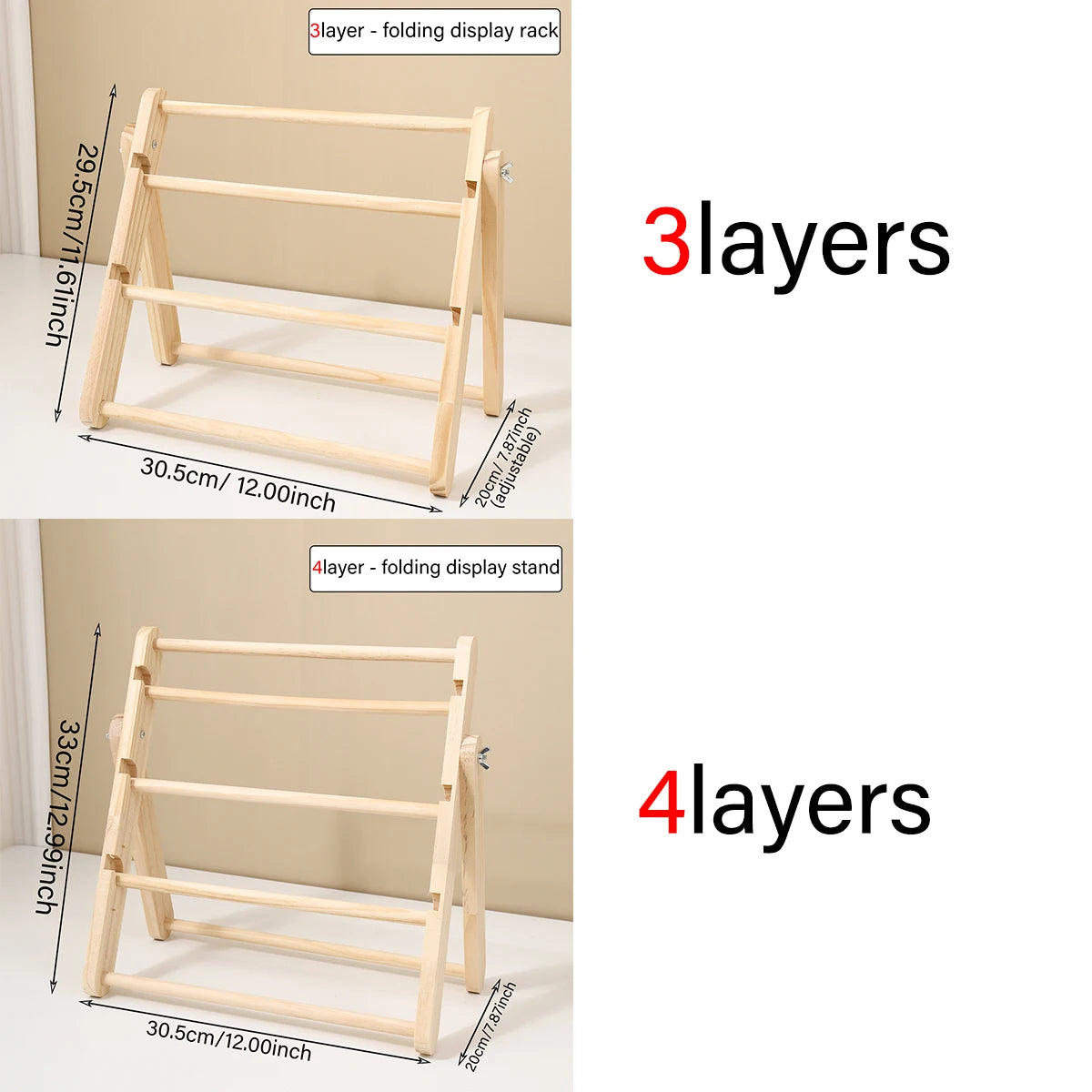 1pc Wooden 3-Layer/4-Layer Hair Accessory Organizer Suitable for Hair Bands, Hair Ropes, Clamps, Bracelets Storage Racks Oasis Select