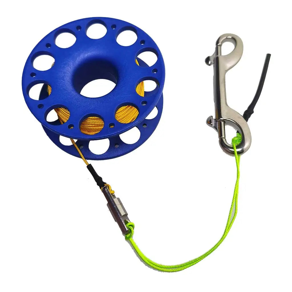 Scuba Diving Reel 30Meters Finger Reel with Dive Double-Ended Bolt Snap Clip Scuba Dive Finger Spool Reel for Snorkeling Diving Oasis Select Blue