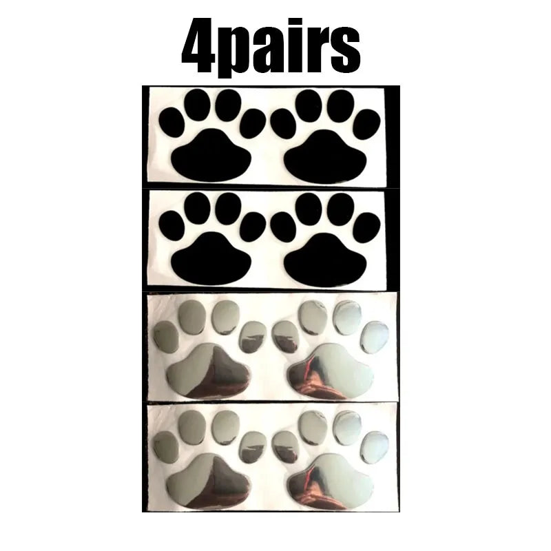 1/2/4pairs Car 3D Stereo Footprint Car Stickers Creative Dog Paw Body Stickers Soft Electric Car Footprint Personalized Stickers Oasis Select 4pairs mix 1