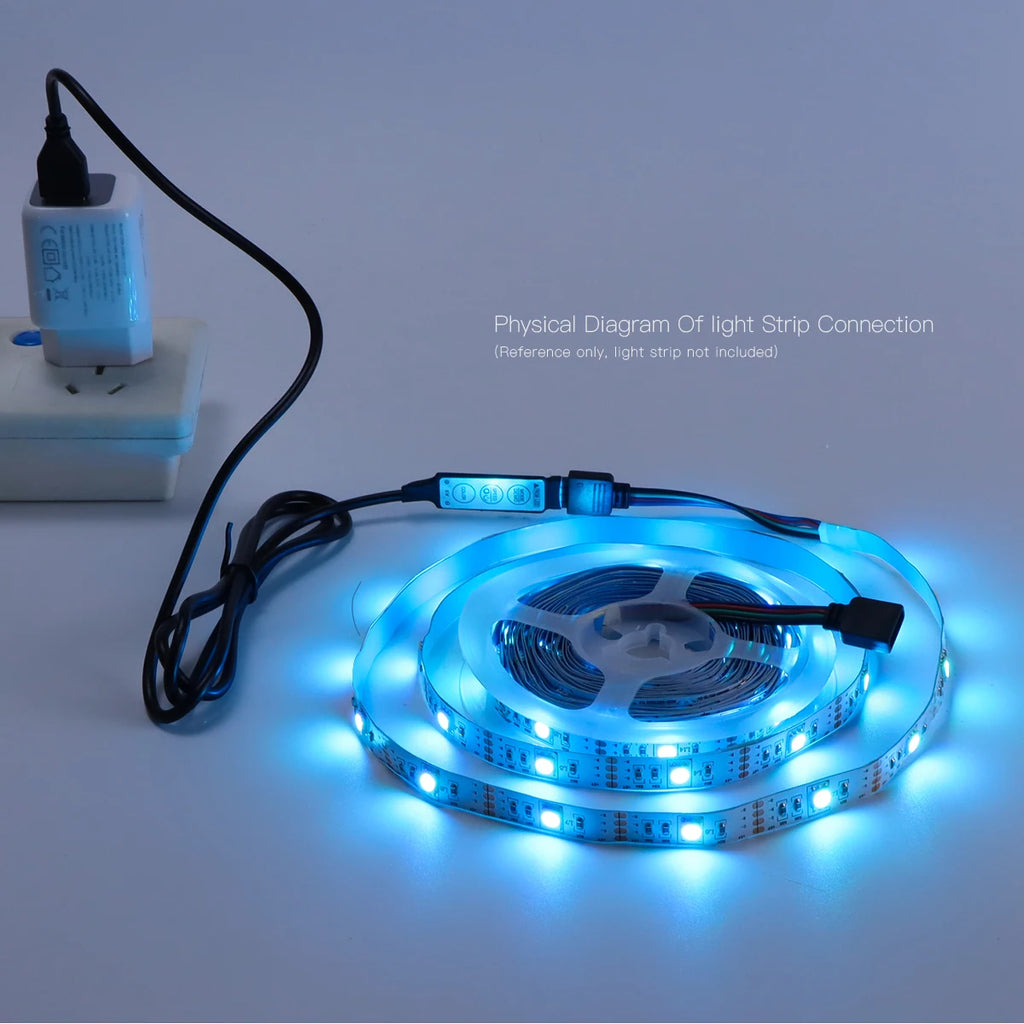 RGB Controller DC 5V USB Ports Connector Cable 4pin Line 3 Keys Dimmer for SMD 2835/5050/5630 LED Strip Lights Brightness Adjust Oasis Select