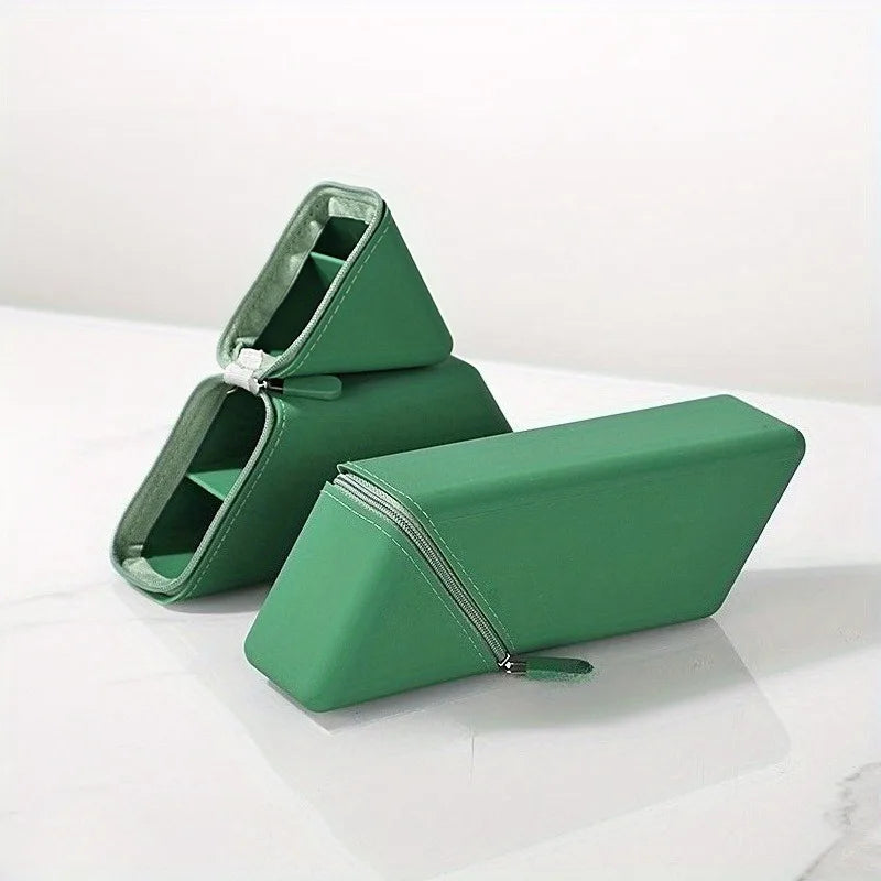 Foldable Silicone Pen Holder, Expandable Pencil Cup Organizer with Large Capacity, Portable Desk Storage for Office Home Study Oasis Select green