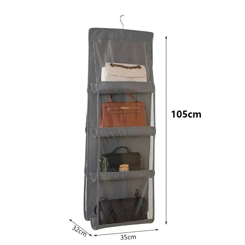 Hanging Closet Organizer – 8 Clear Pockets for Bags & Purses