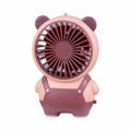 Bear Shape Desktop Mini Fan USB Rechargeable Portable Children's Handheld Fan Lightweight Quiet Operation Small Electric Fan Oasis Select Pink