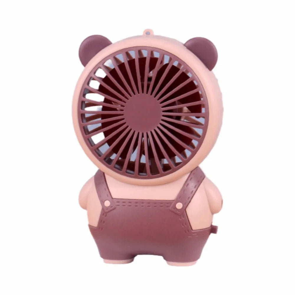 Bear Shape Desktop Mini Fan USB Rechargeable Portable Children's Handheld Fan Lightweight Quiet Operation Small Electric Fan Oasis Select Pink