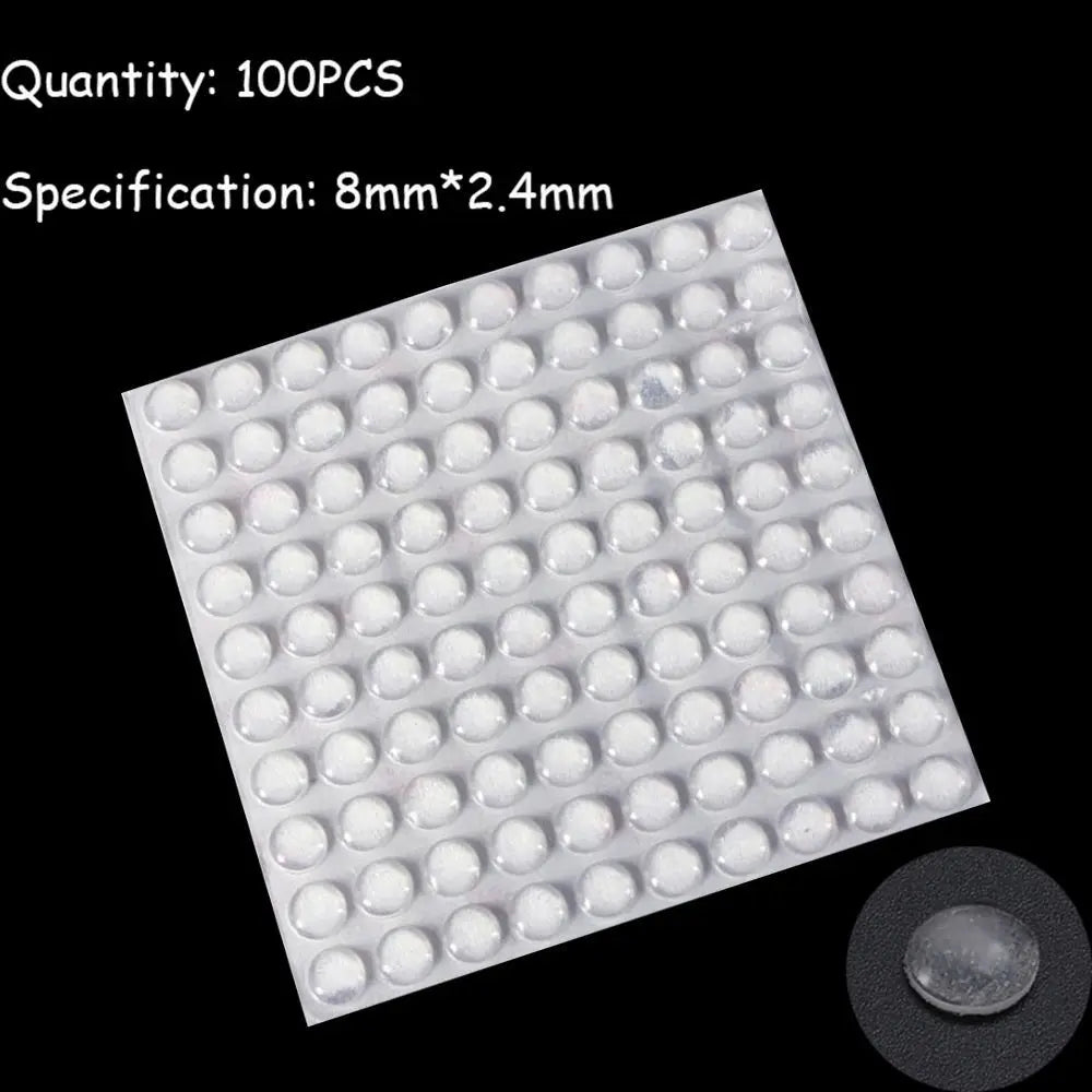 50/64/80/100PCS Silicone Furniture Door Bumper Cushions Transparent Buffer Pads Anti-slip Self-adhesive Collision Cushion Oasis Select 8X2.4mmX100PCS