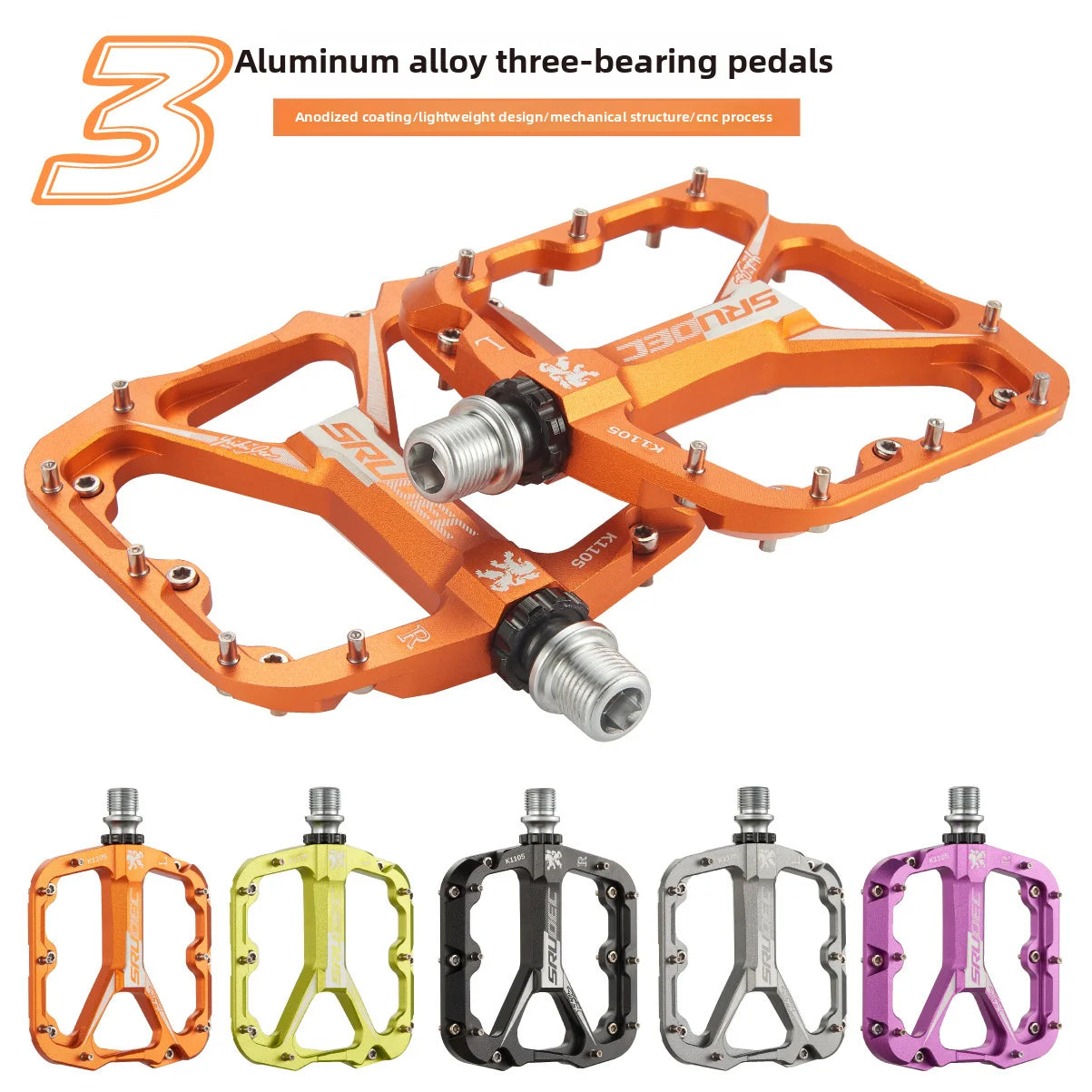 Bicycle, mountain bike, pedal, sealed bearing, pedal, three-layer high strength, increased anti slip pedal equipment Oasis Select