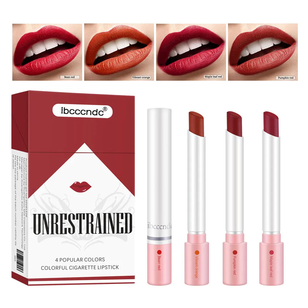 Matte Lipstick Lip Tint Set 4 Colors Waterproof Long Lasting Non-transfer Smooth Highly Pigmented Velvet Lip Sticks Makeup Oasis Select SET 2
