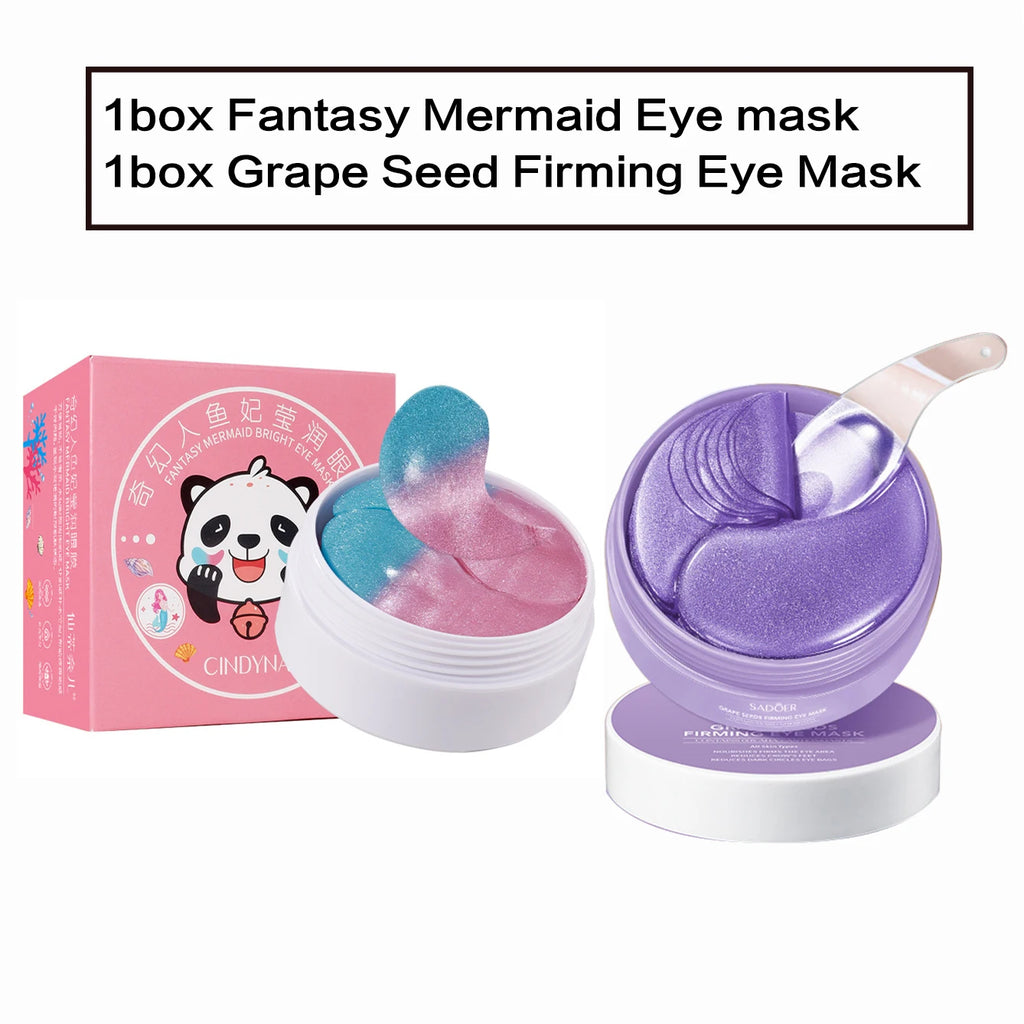 60 Pieces (30 Pairs) of Hydrating Eye Masks, Nourishing and Moisturizing the Skin Around the Eyes, Making the Skin Around the Eyes Smooth and Soft, Exquisite Eye Masks with a Two-Tone Design Oasis Select 2Boxes Mix 80G