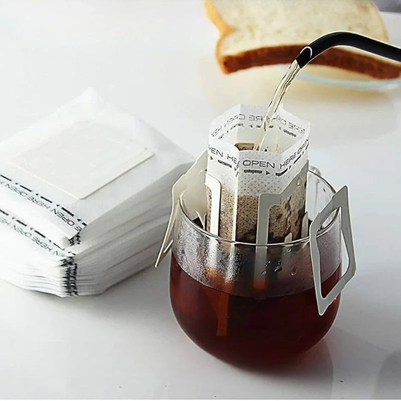 Biodegradable Coffee Filter Bags Disposable Drip Brewing Tool for Coffee Tea Travel Office Home Use Fast Flow Paper Filters Oasis Select