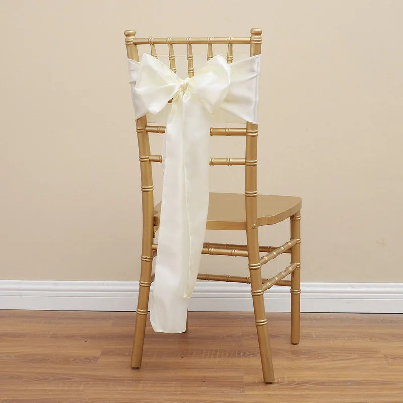 17 x 275 cm Chair Cover Bow Chair Sash Chair Ribbon for Wedding Party Event Banquet Chair Decoration Oasis Select Cream