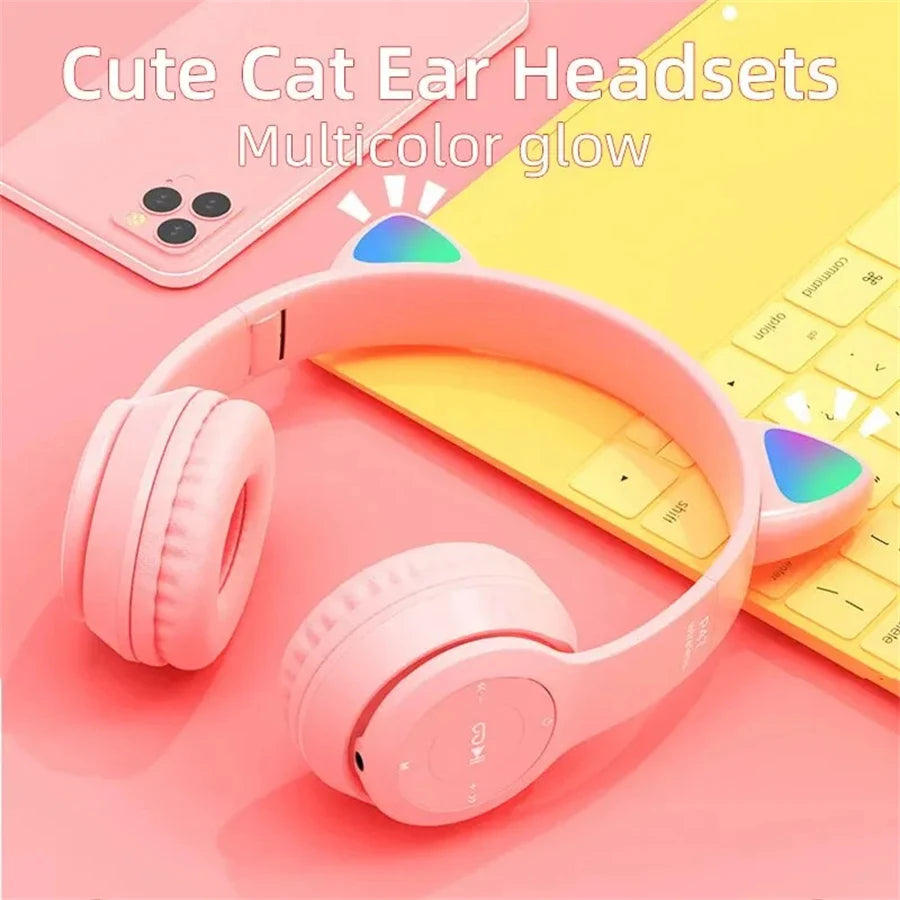 P47M Wireless Bluetooth Headset Gamer Cat LED Light Waterproof Noise Cancelling Earbuds Wireless Headphones Bluetooth Earphones Oasis Select