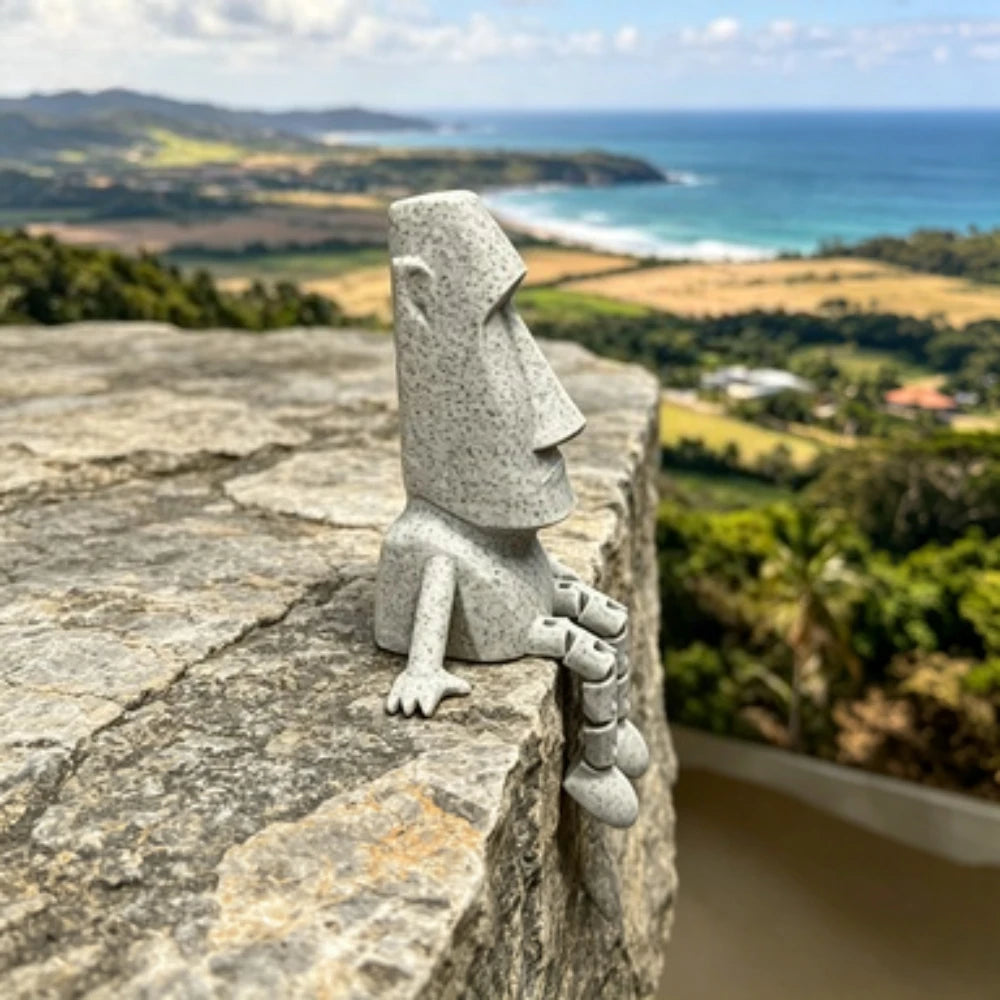 3D Printed Articulated Statue Easter Island Activity Joint Doll Fun Desktop Decoration Home Office Decoration Unique Ornament Oasis Select