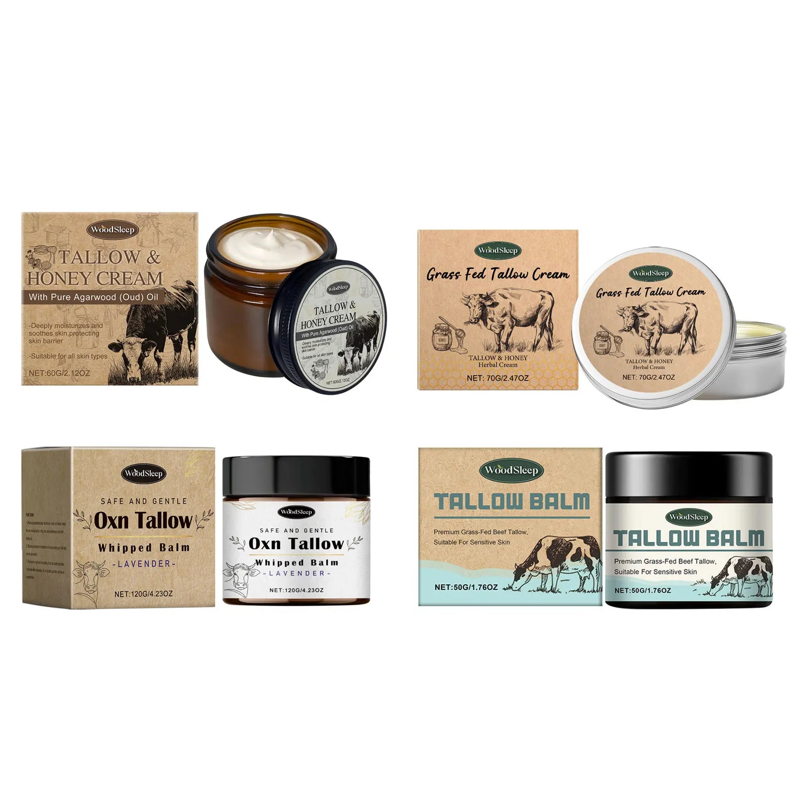 WOODSLEEP Beef Tallow Cream – Firming Nourishing Face & Body Balm