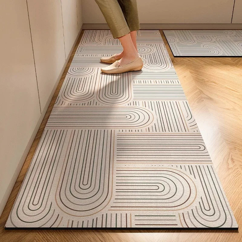 Japanese Minimalist Anti-skid Floor Mat for Household Use - Quiet Cream Style Kitchen Floor Mat Bathroom Mat Doormat Carpet Rug Oasis Select