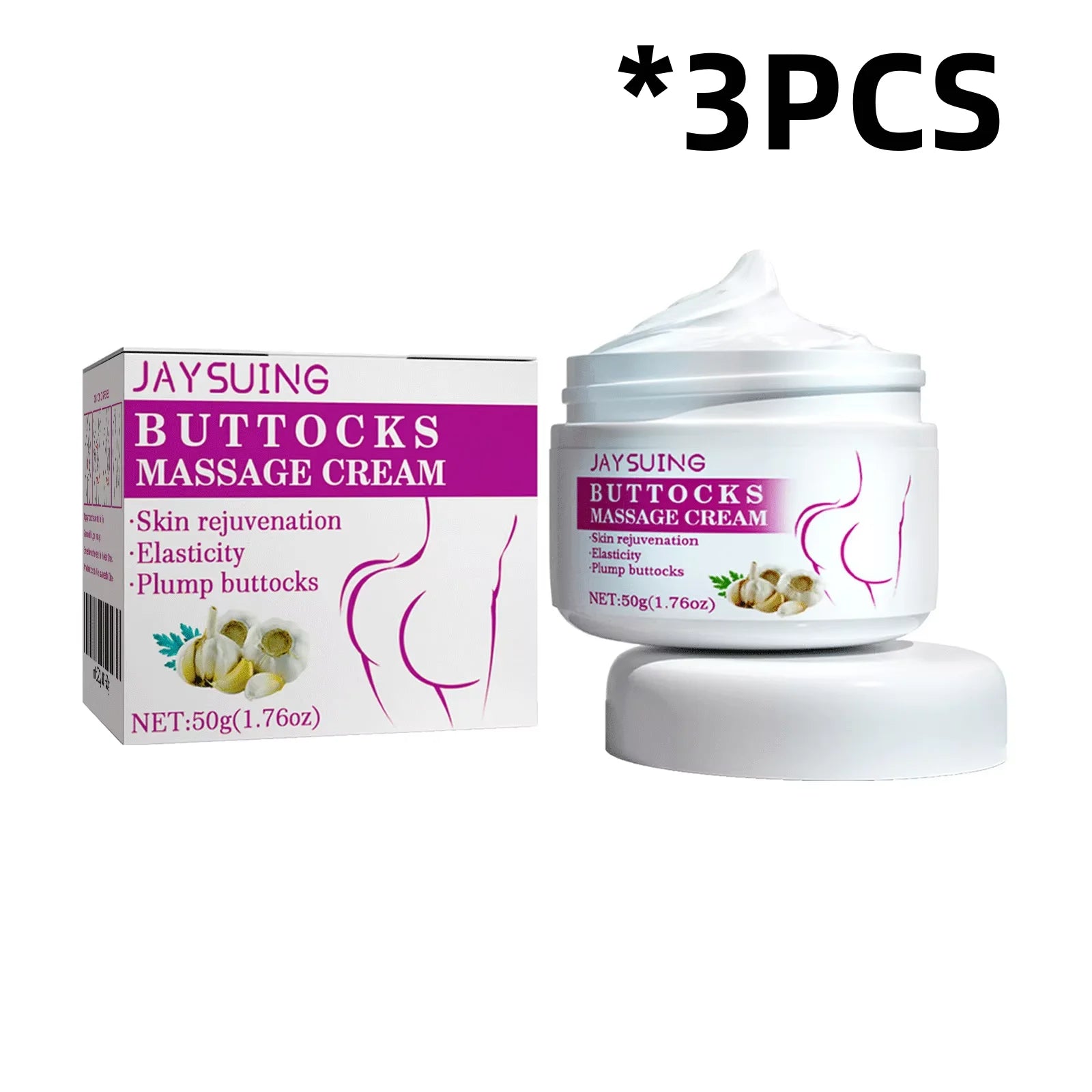 JAYSUING Hip Tightening Cream Promote Buttocks Growth Prevent Sagging Pull Voluptuous Sexy Improve Relaxation Hip Nourish Cream Oasis Select 50g Boxed X3 PCS
