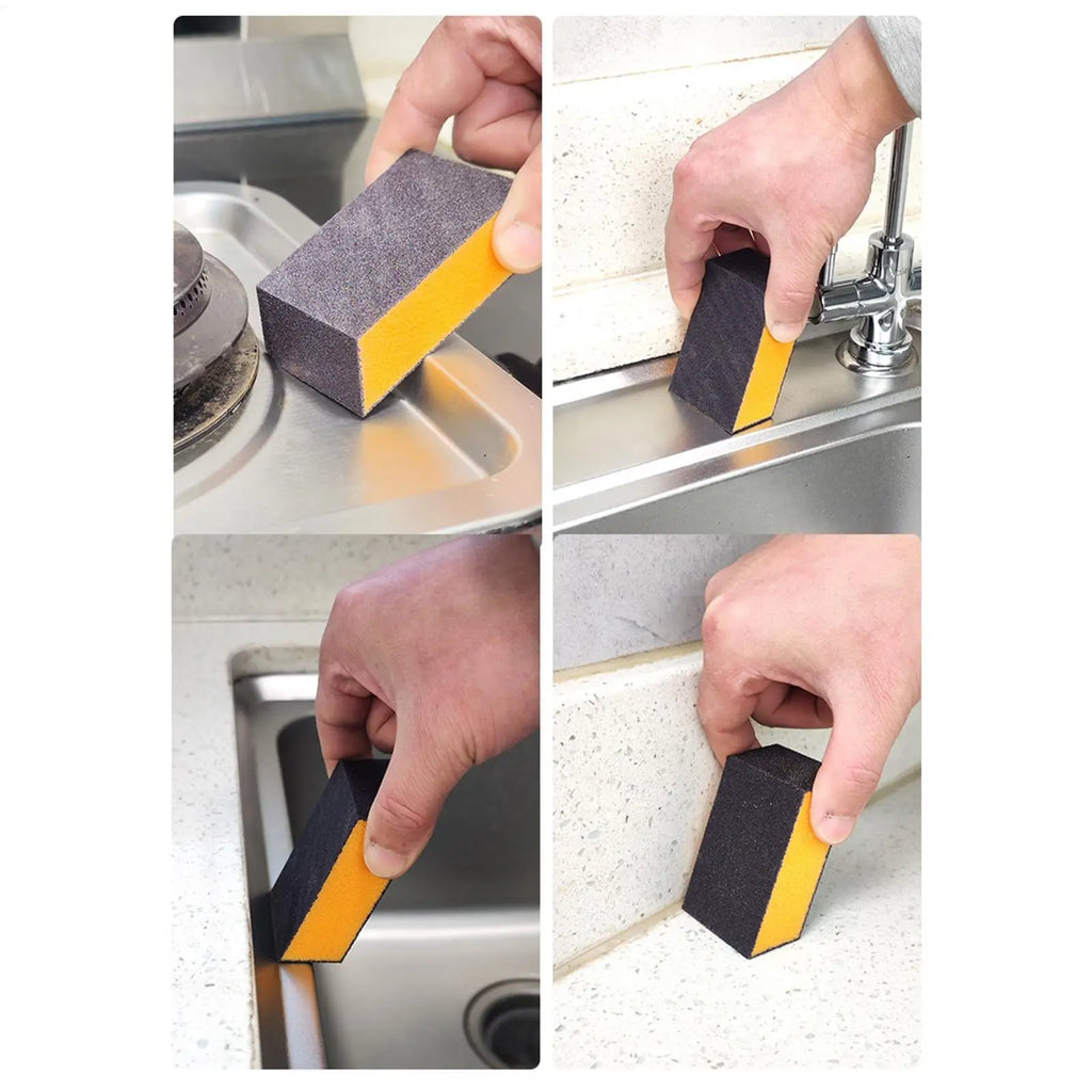 6Pcs Carborundum Sponge Emery Magic Wipe Pot Bottom Cleaning Descaling Sponge Brush Rust Removal Pot Cleaning Scrubber Tool Oasis Select