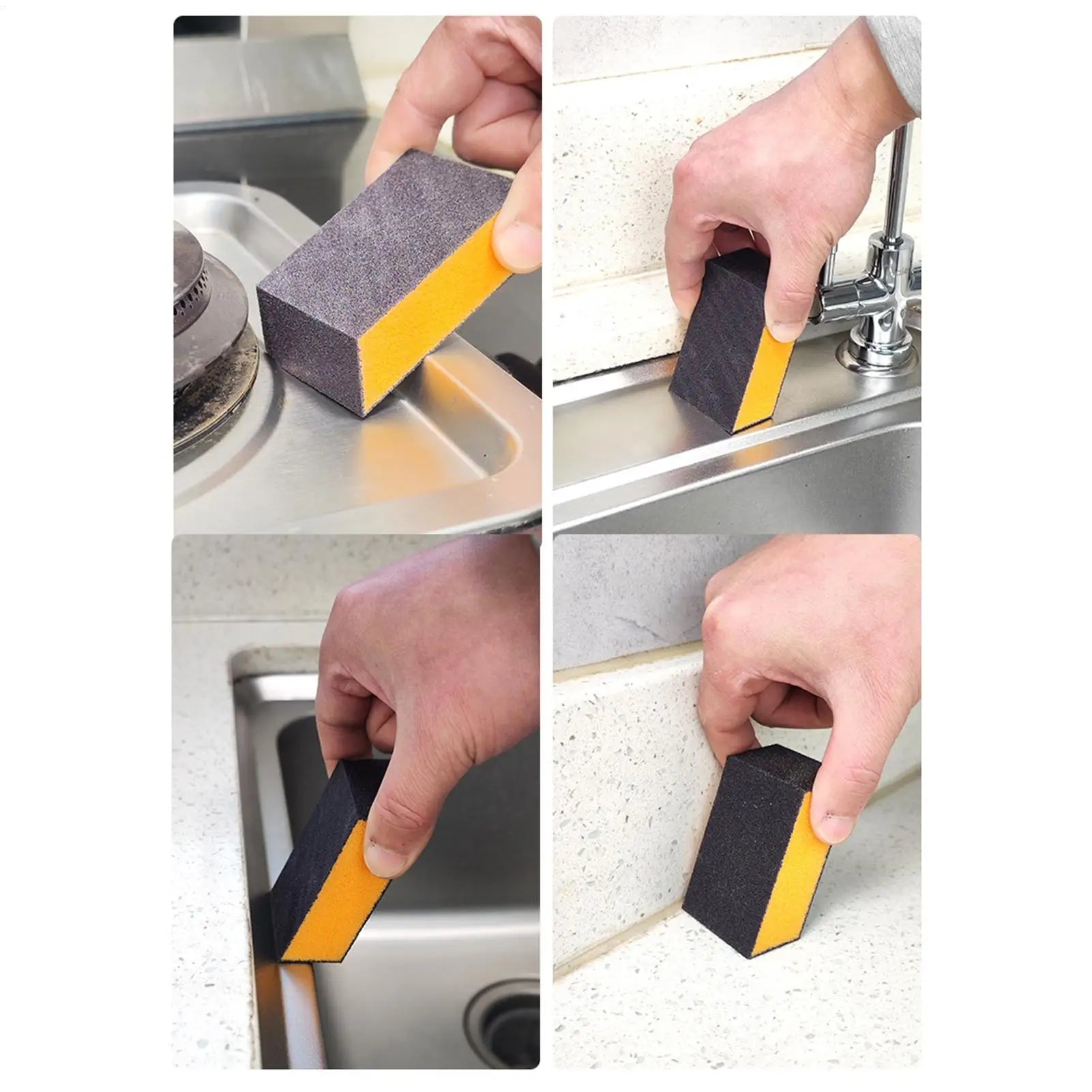 6Pcs Carborundum Sponge Emery Magic Wipe Pot Bottom Cleaning Descaling Sponge Brush Rust Removal Pot Cleaning Scrubber Tool Oasis Select
