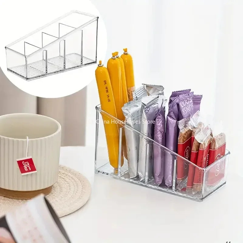 Romote Control Holder with 4 Compartments Clear Romote Holder Home Decor Kitchen Acccessories Make Up Orangizer Oasis Select