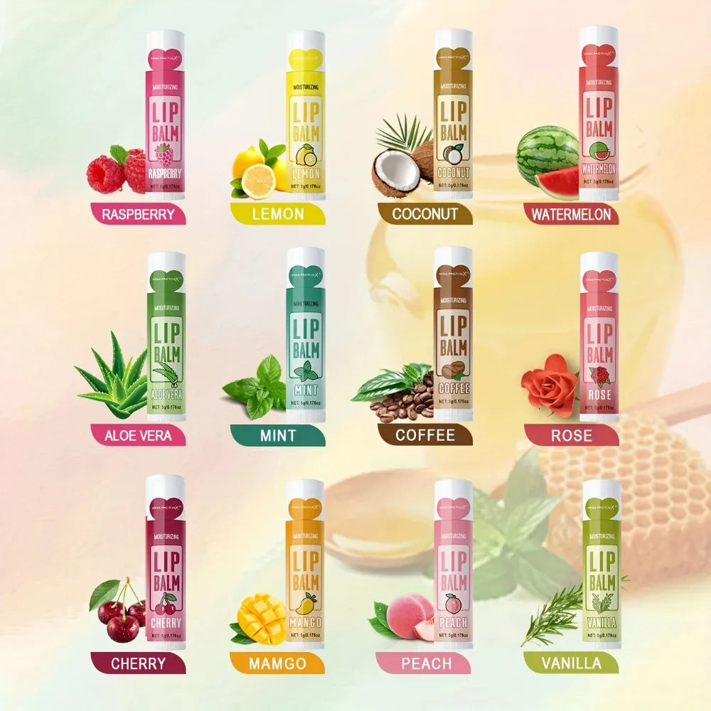 12 PCS Gift Lip Balm Set 5g: Deep Hydration & Long-Lasting Moisturizing Lip Care for Soft, Smooth Lips Lipbalm Oasis Select