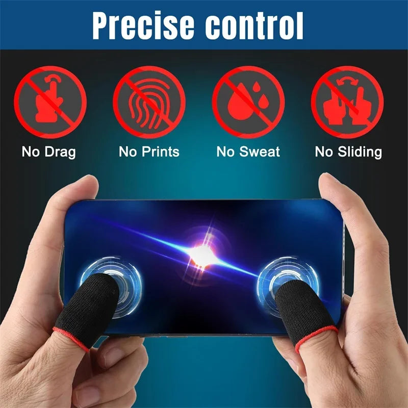 20Pcs Phone Gaming Finger Sleeves Game Hand Controller Gloves Anti Sweat Breathable Seamless Touchscreen Finger Cover Oasis Select