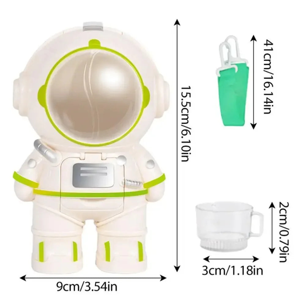 Astronaut Kids Water Bottle 250ml with Strap – Pink & White