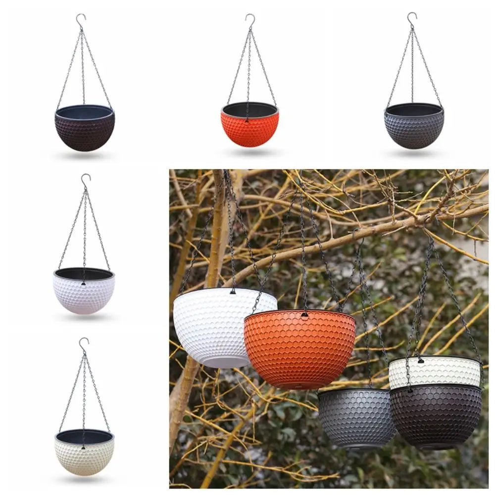 With Drainer and Hanging Chain Honeycomb Hanging Flower Pot Self-Waterin Thickened Hanging Flower Basket Sturdy Hydroponic Oasis Select