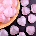 5/10/20/30pcs 20mm Mini Stone Heart shape Crystal Home Decoracion statueNatural Rose Quartz Reiki Healing Gemstone Pocket Gift Oasis Select 5pcs