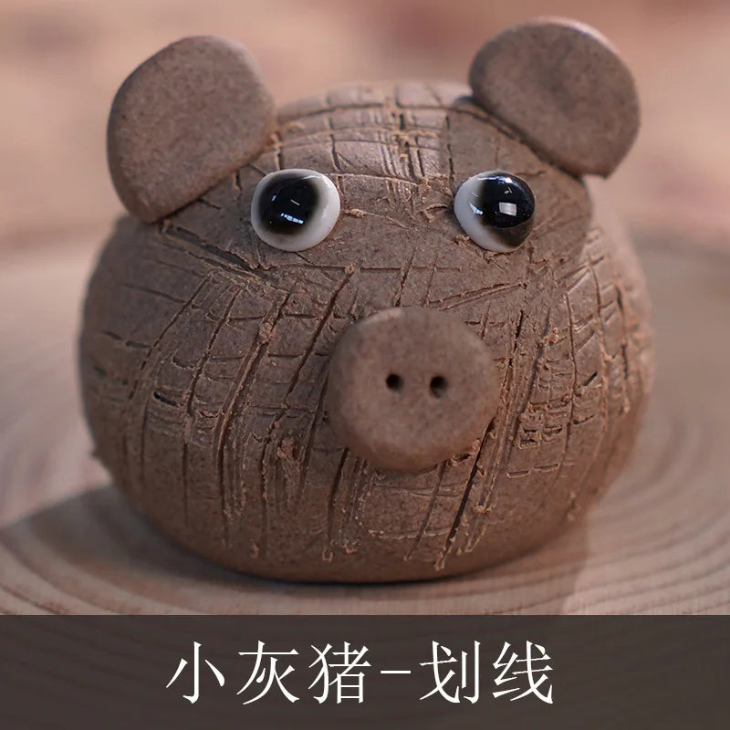 Ceramic Cute Mini Ornaments for Tourist Attractions, Hand-Pinched Animals, Cultural and Creative Decorations Tea Pets Oasis Select 11