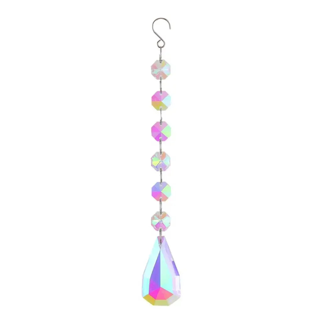1PCs Crystal Suncatcher 9cm Curtain Pendant Sun Catcher AB Color Rainbow Chaser Glass Prism Outdoor Window Home Garden Decor Oasis Select 8-50mm
