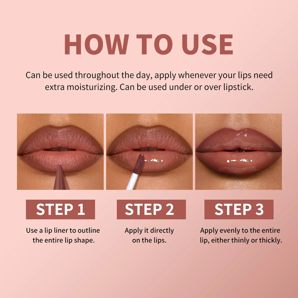 3D Lip Liner & Lip Gloss Set Moisturizing Hydrating Formula Define Lips for Multiple Occasions Usage Natural Finish Makeup Oasis Select