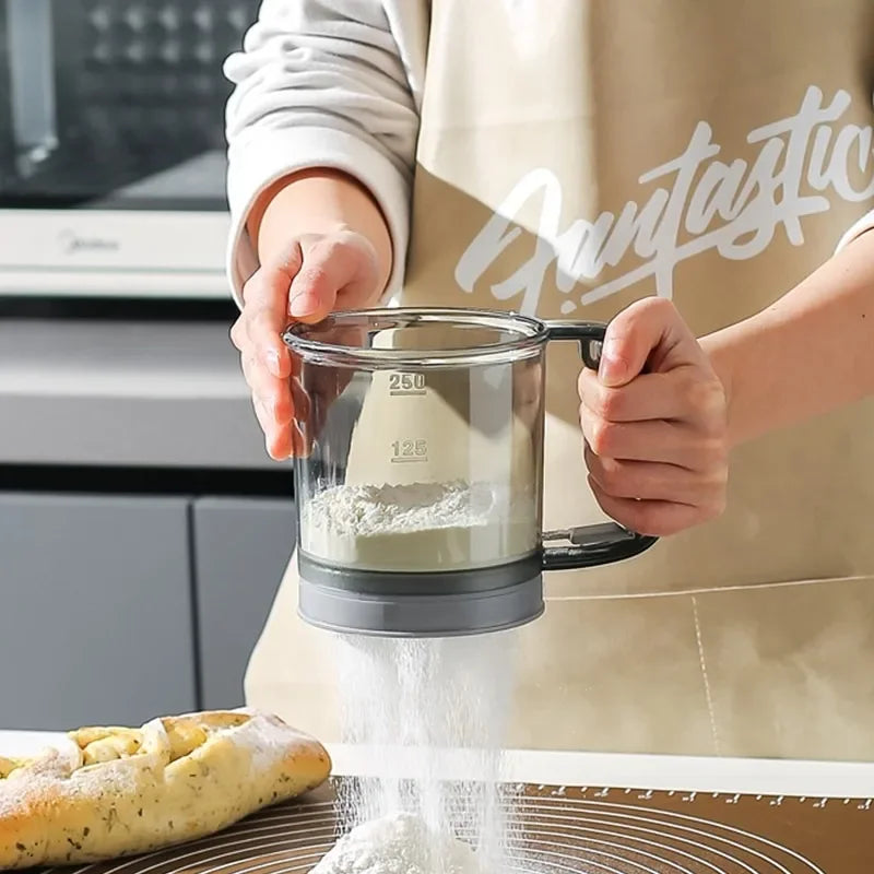 Plastic Semi-automatic Hand-held Flour Sifter Convenient Baking Flour Filter Home Kitchen Baking Sieve Bread Dessert Making Tool Oasis Select