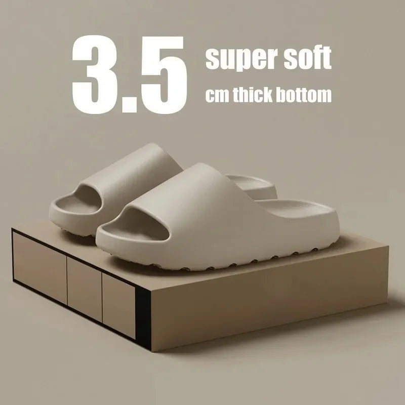 Fashion slippers, cloud thick-soled sandals, couple bathroom slippers, home and outdoor men's slippers, women's EVA sandals Oasis Select Beige 38-39