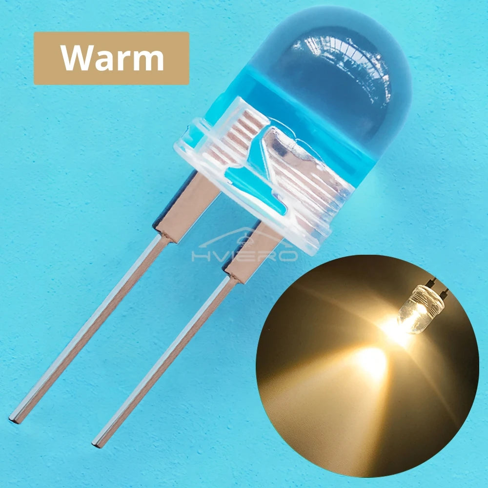 50PCS 10mm Round LED Diodes – High Brightness Multi-Color