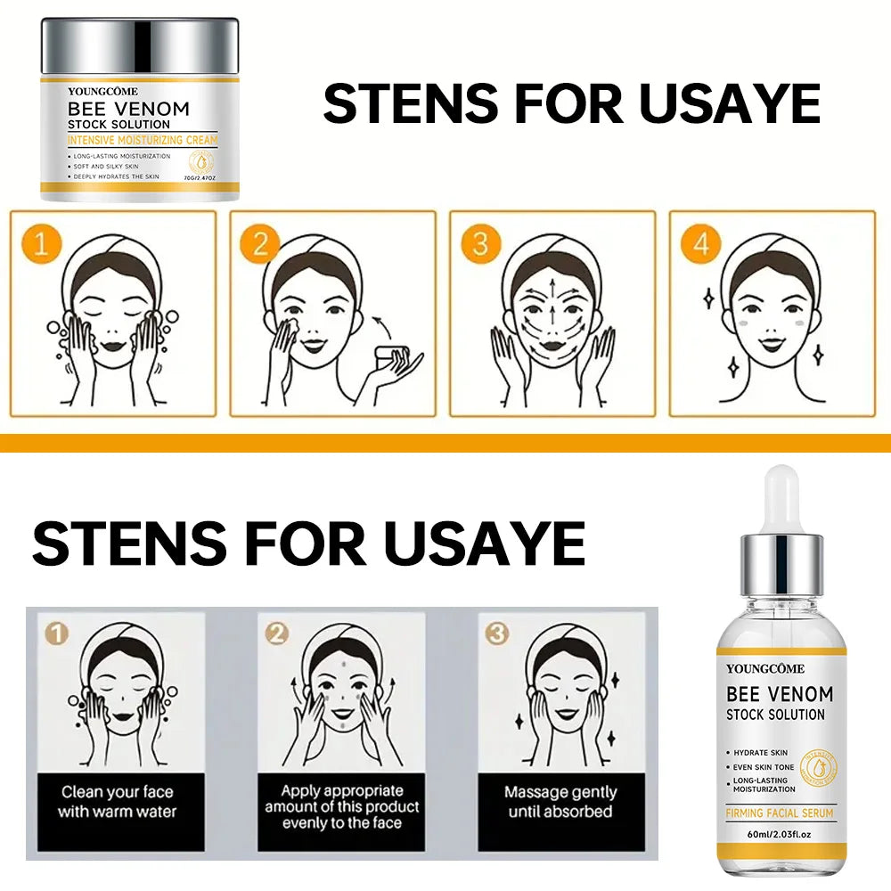 Bee Venom Wrinkles Remover Face Cream Venom Serum Tighten Firming Lifting Anti Aging Moisturizing Whitening Repair Skin Care new Oasis Select