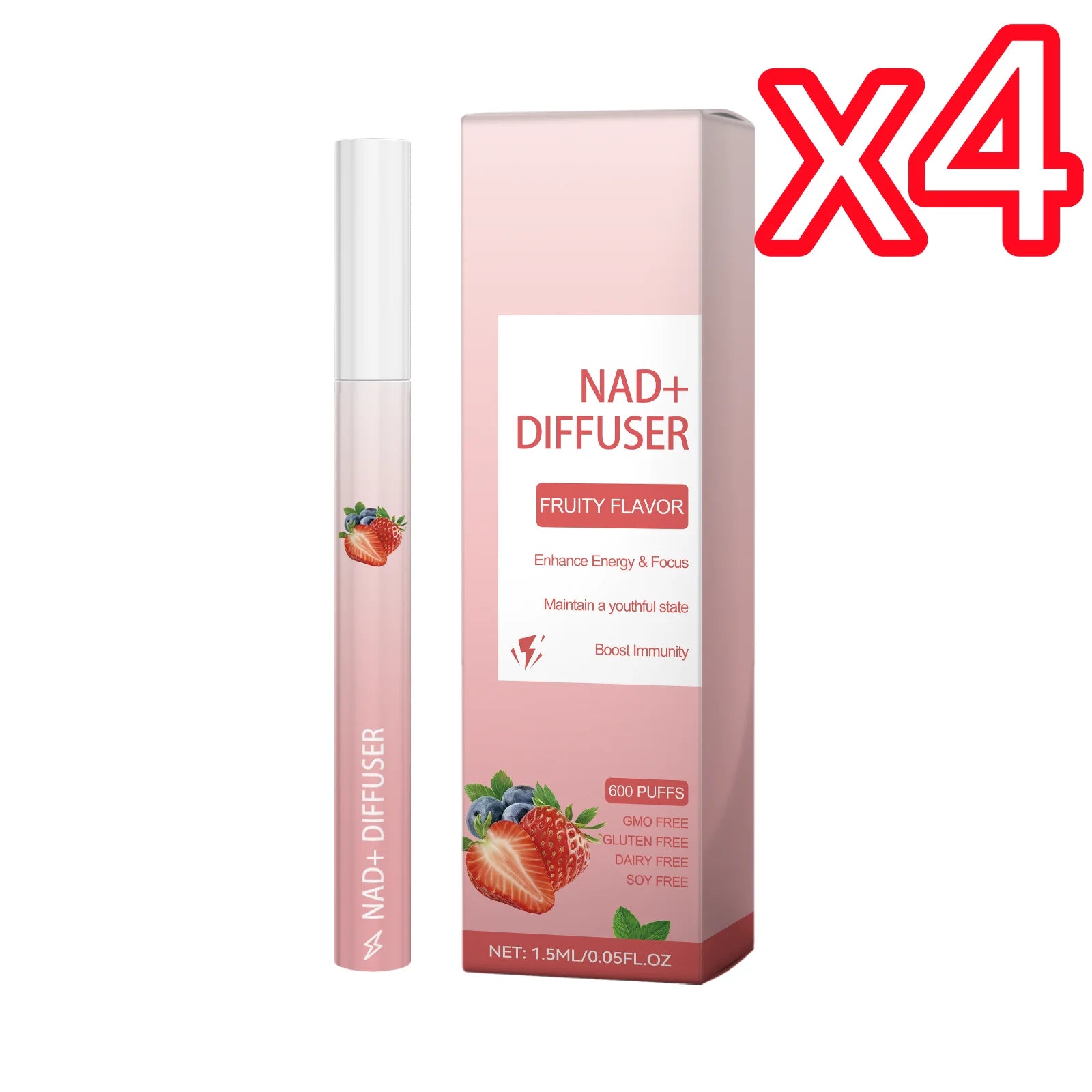Herbal Energy Stick NAD+ Diffuser Enhance Focus Boost Immunity Improve Body Vitality Soothing Relax Breathing Air Freshener Pen Oasis Select 1pc boxed x 4