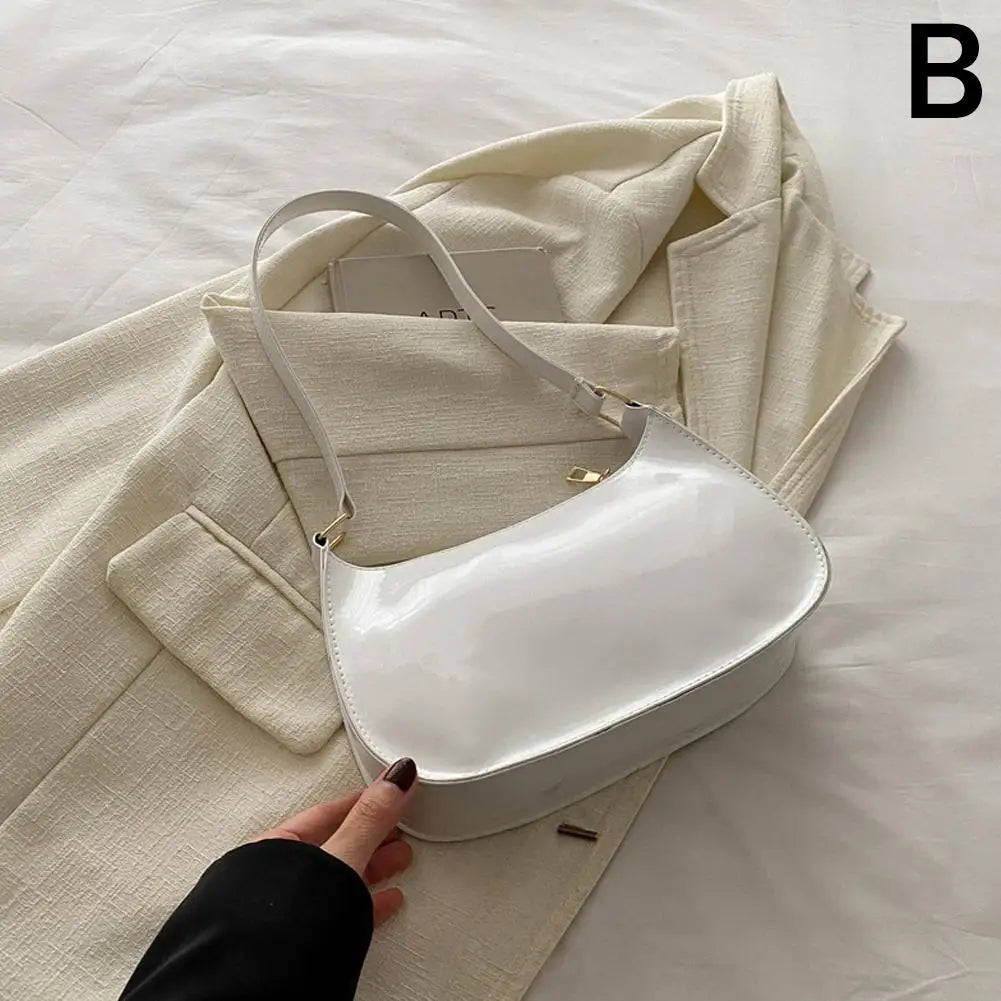 Fashion PU Leather Shoulder Bag Women's Trendy Underarm Bag Elegant Solid Color Small Square Bag Aesthetic Handbag Oasis Select