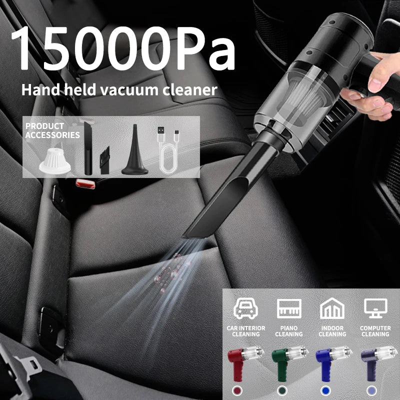 Handheld Car Vacuum Cleaner, 15000PA Portable Cordless, Dual use of blowing and suctionMulti-Nozzles, for Car, Home, Pet, Office Oasis Select