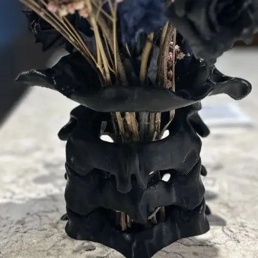 Simulation Spine Brush Holder 3D Printting Pen Holder Spine 3D Vase Table Storage Box Office Home Decor Desktop Organizer Oasis Select Samurai Black