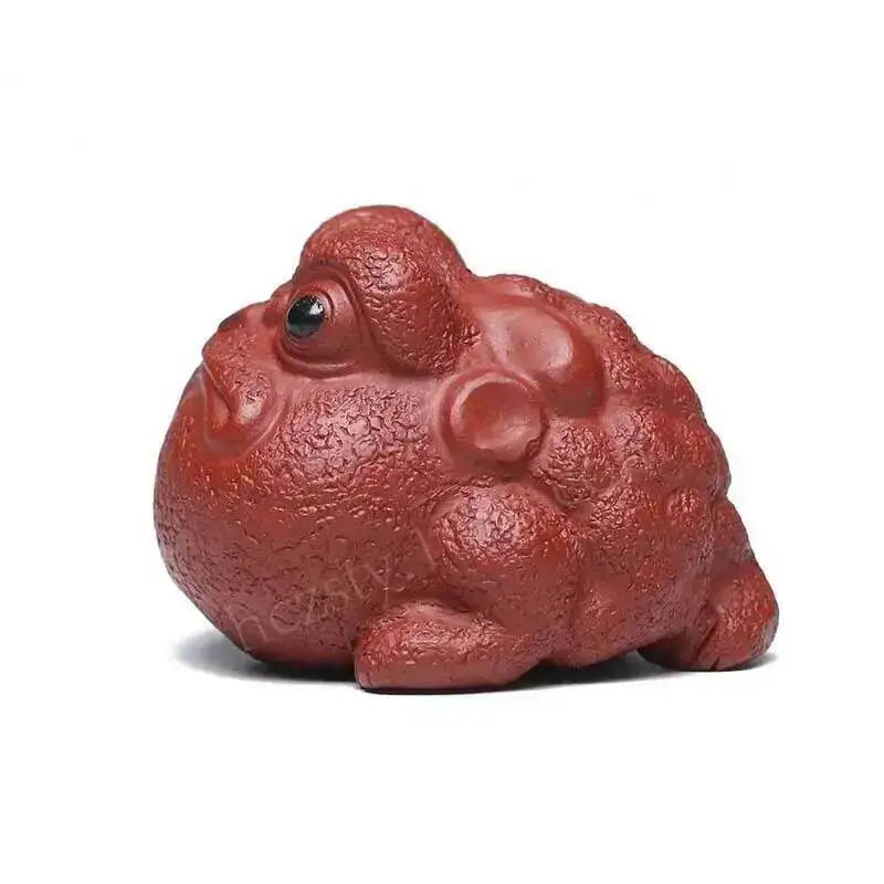 Purple Clay Tea Pet Golden Toad Ornament Wealth-attracting Tea Plaything Dahongpao Cultivable Creative Three-legged Toad Tea Oasis Select Little Golden Toad