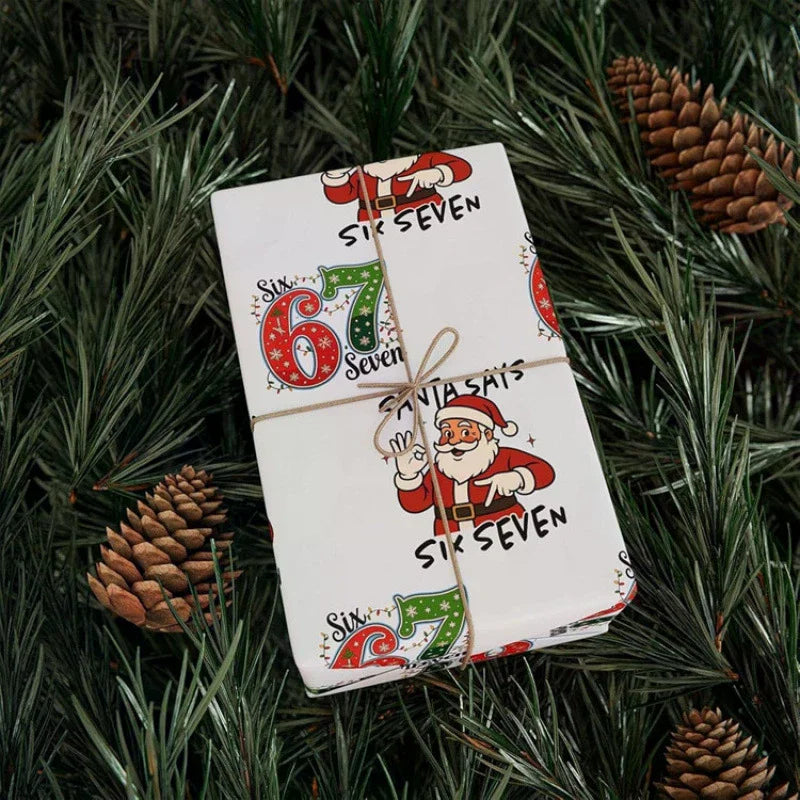 Kids' Christmas Wrapping Paper 67, Fun Santa 67 Print, Holiday Gift Wrap 67 Oasis Select