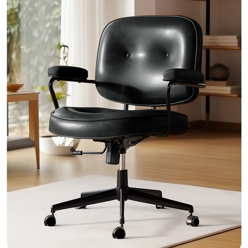 Chair backrest home computer chair study desk chair bedroom rotating seat leather office chair Oasis Select Brown