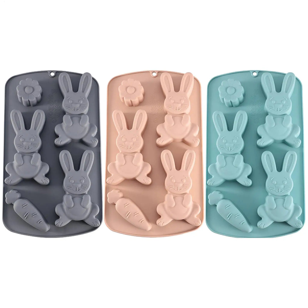 Easter Silicone Mold Cake Chocolate Cookie Baking Mould Rabbit Colored Holiday Easter Decoration Kitchen Bakeware tools Oasis Select