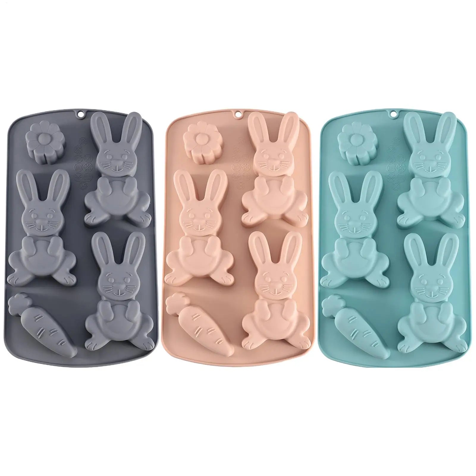 Easter Silicone Mold Cake Chocolate Cookie Baking Mould Rabbit Colored Holiday Easter Decoration Kitchen Bakeware tools Oasis Select