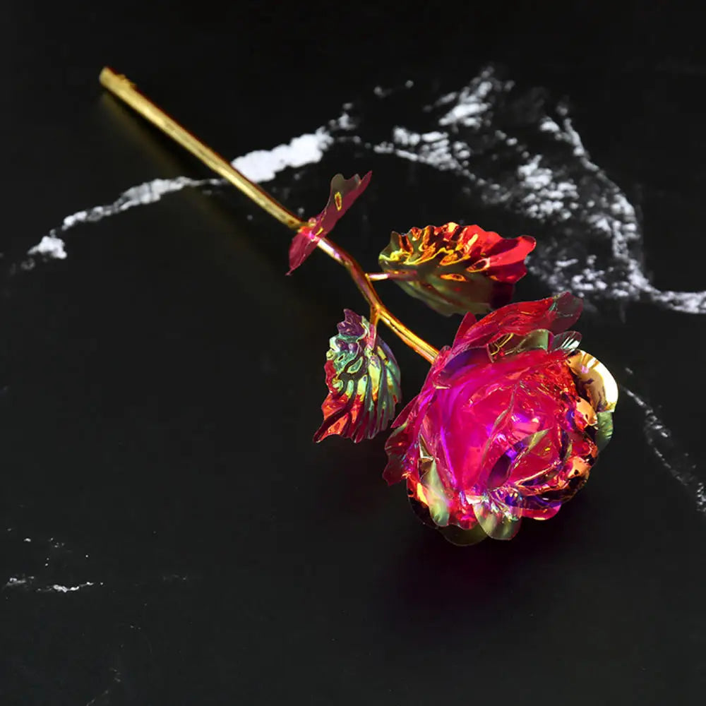 Multi-Color Gold Plated Rose Flower Romantic Valentine’s Day Mother's Day Gift Garden Decoration Flower Decoration Oasis Select rose red
