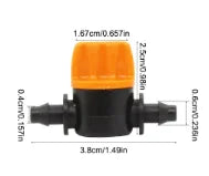 20PCS Pvc Pipe Through Valve Irrigation Double Barb Mini Valve Drip Irrigation Capillary Mini Switch Valve Oasis Select ZJ-20pcs
