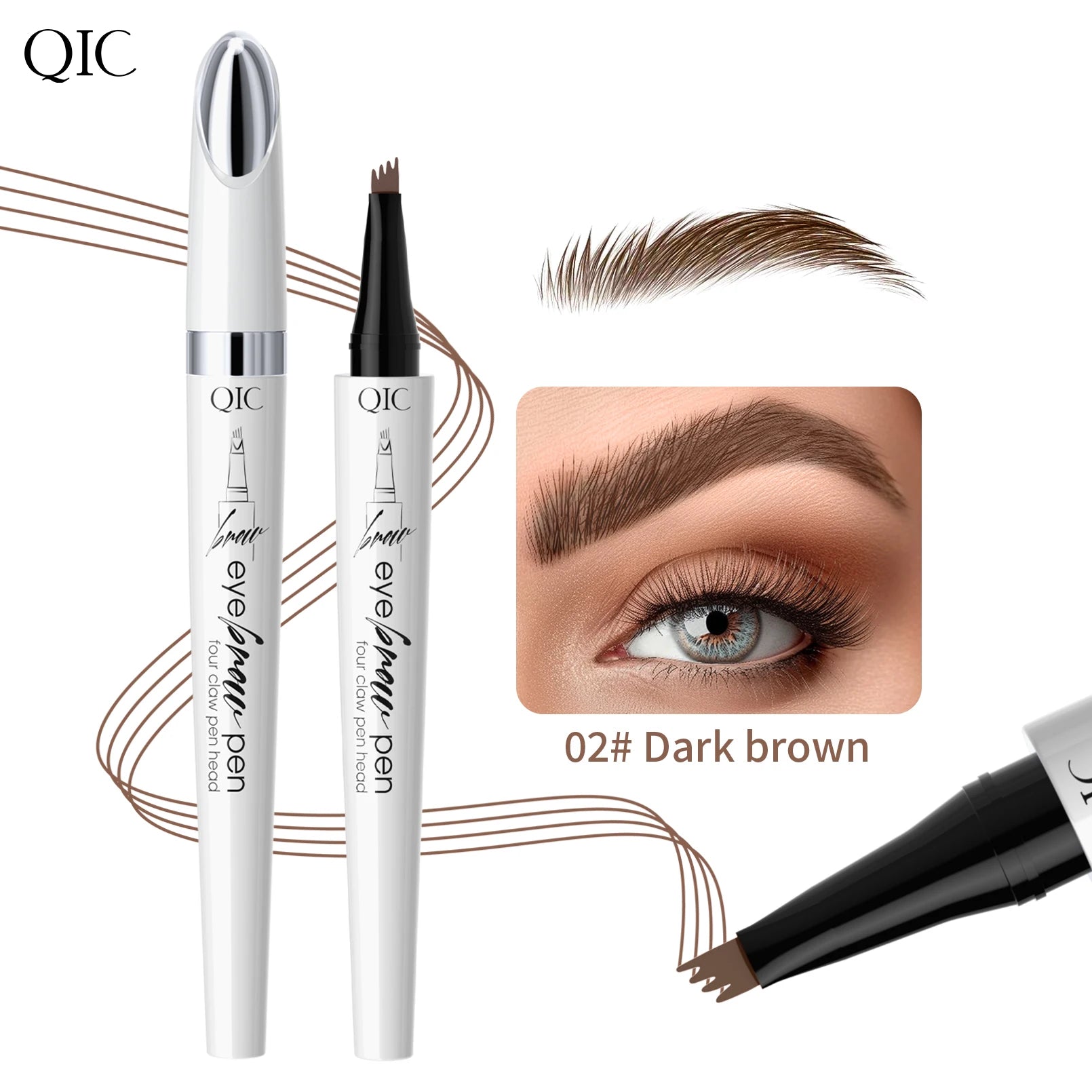 QIC 4-Tip Waterproof Microblading Eyebrow Pen | 4 Colors