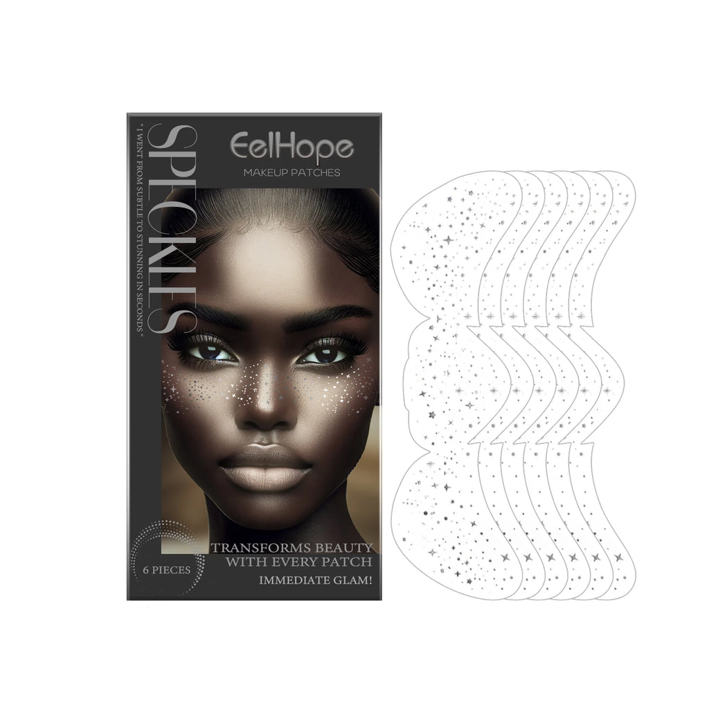 Glitter Freckle Temporary Tattoo Stickers – Metallic Star Face Face Tattoo Stickers Oasis Select 6pcs Silvery