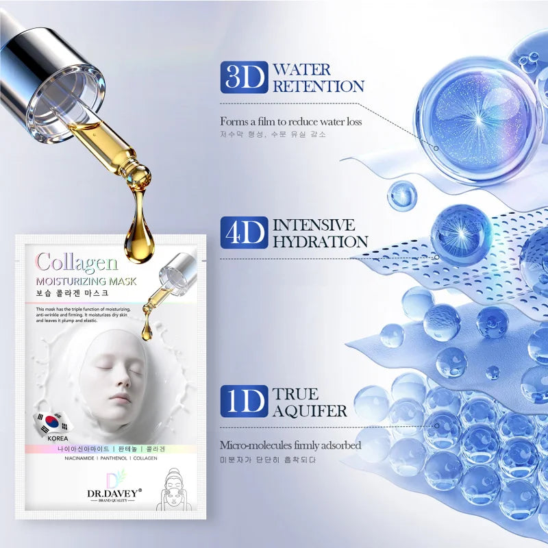 DR.DAVEY Collagen Moisturizing Face Mask – 10 Sheets