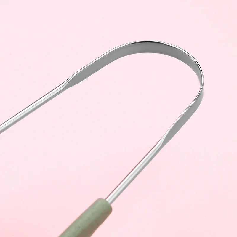 3 Colors Stainless Steel Tongue Scraper U-shaped Metal Fresh Breath Cleaning Coated Tongue Toothbrush Oral Hygiene Care Tools Oasis Select