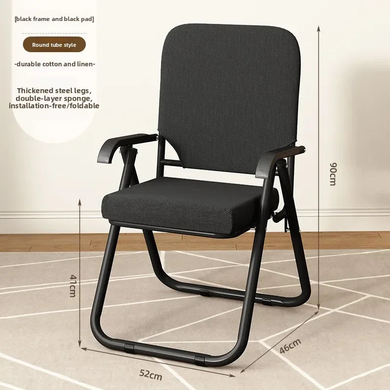 Office Chair Computer Chair Learning Chair Training Chair Folding Chair Conference Chair Desk Chair Backrest Stool Chair Oasis Select Black Cotton Linen C